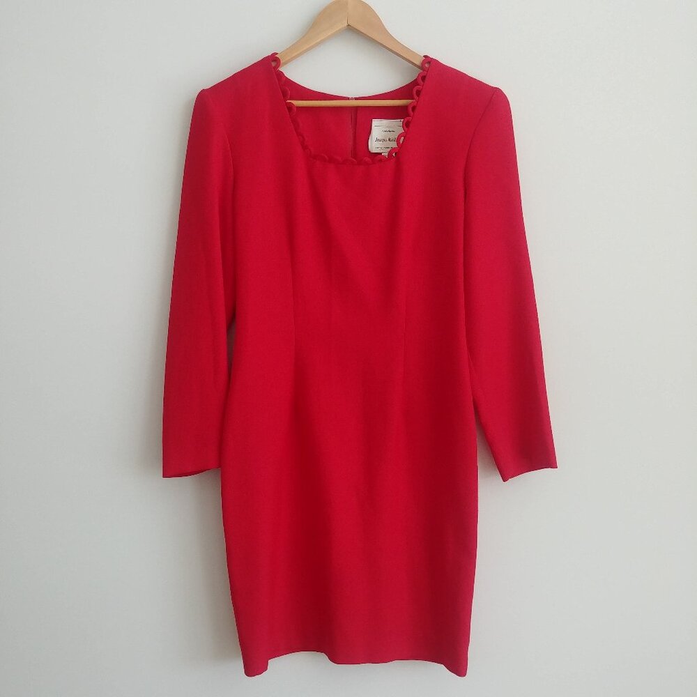 Vintage Joseph Ribkoff made in Canada fitted red dress 10 runs small
